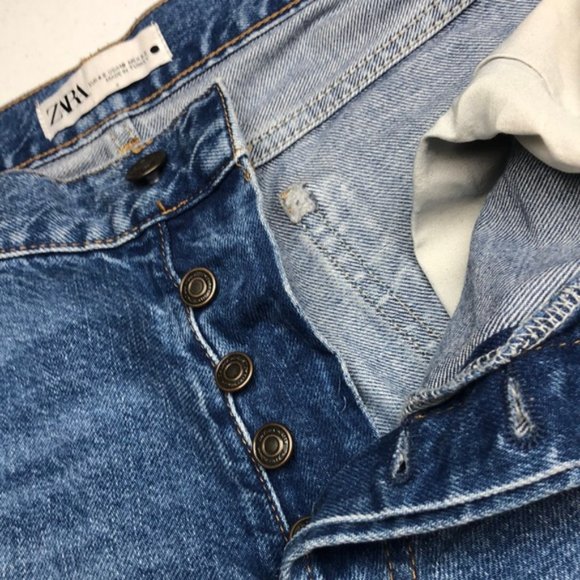 VINTAGE MENS ZARA BUTTONFLY STRAIGHT JEANS 36x30 ⭐ - Picture 2 of 9